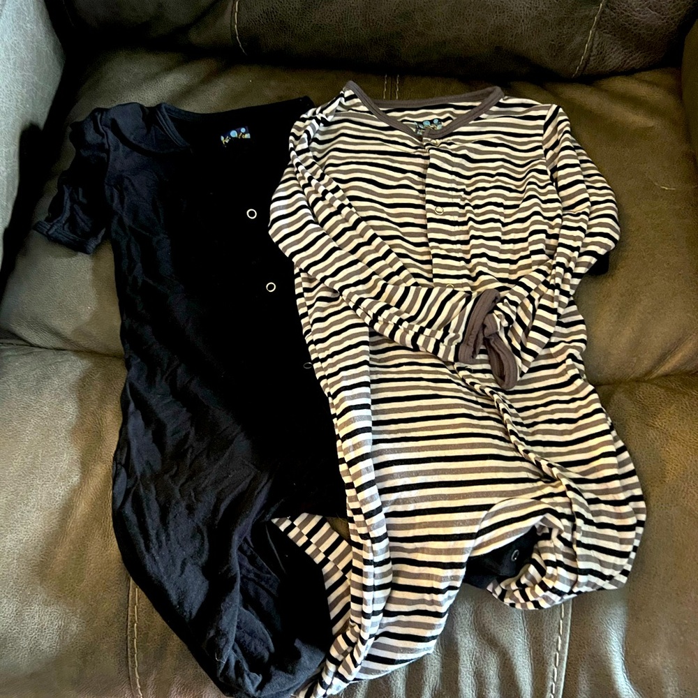 2 Kickee Pants Bamboo Snap Rompers